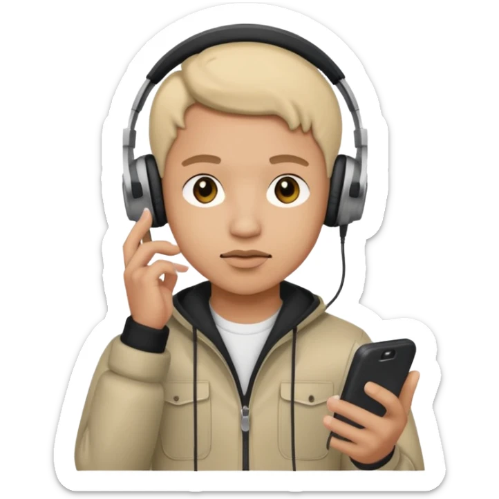 music artist with phone in his hand and being lil cautios sticker