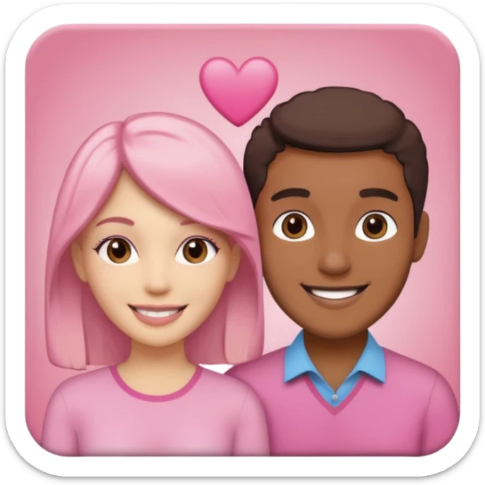 pink polaroid photo of a couple sticker