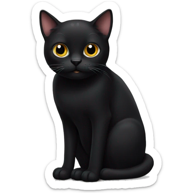 Black cat sticker