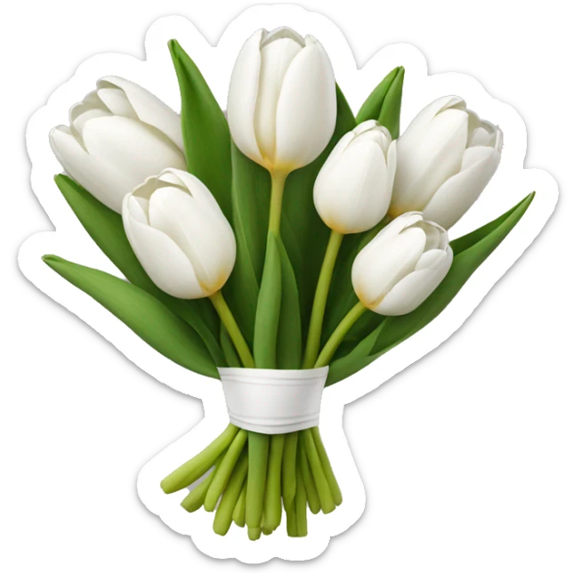 white tulip bouquet  sticker