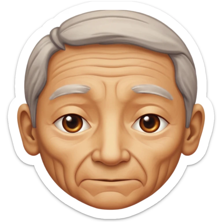 cara vieja por un lado y cara rejuvenecida por otro lado sticker