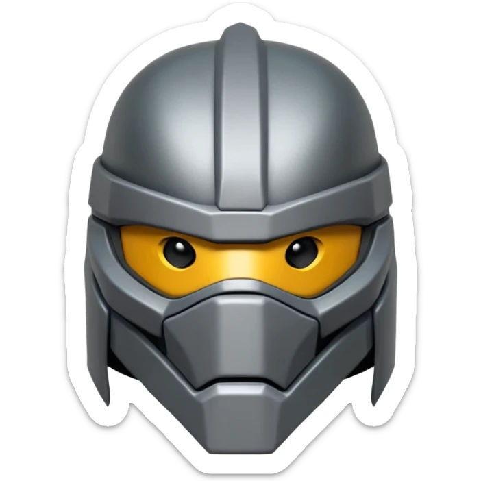 master shredder's helmet from teenage mutant ninja turtles, no eyes or face, just the helmet and related material, lets make it a silhouette.  The last one is best.  lets make it more realistic to the movie sticker