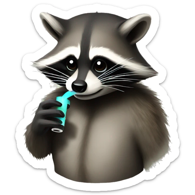 Raccoon vaping sticker