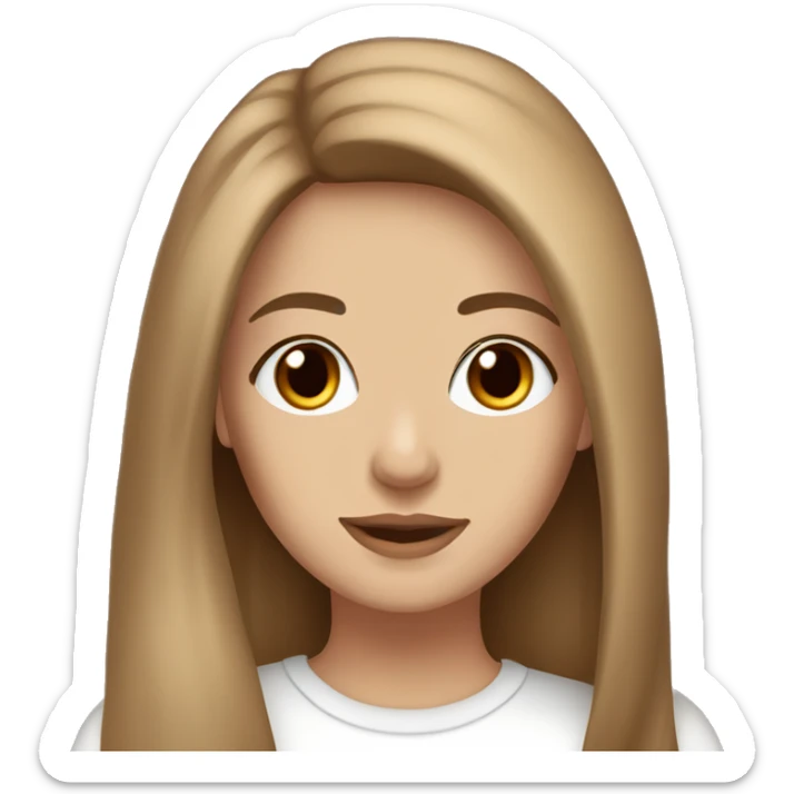 beautiful woman, straight long light brown hair, brown eyes With Maltese dog sticker