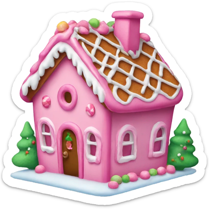 Pink gingerbread house  sticker