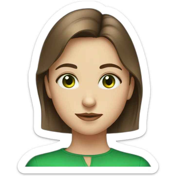 belarussian girl wirh very short brown hair piercing in nose and green eyes sticker