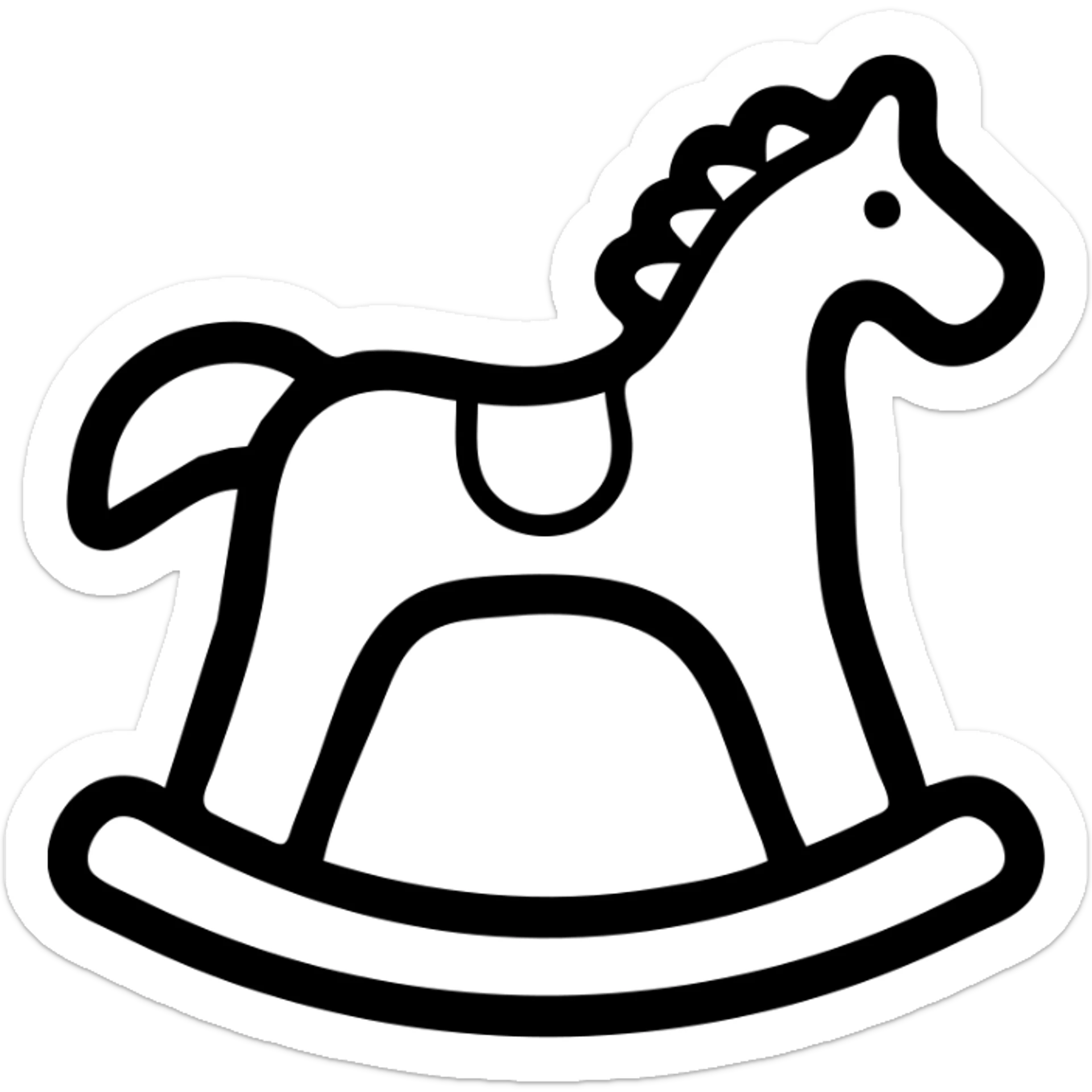 A traditional wooden rocking horse toy for children sticker