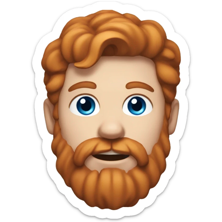Irish man with a goat, blue eyes, reddish hair, freckles, redish beard, superman  sticker