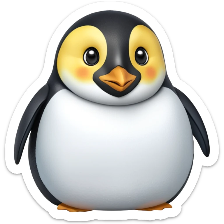 cinematic-adult-emperor-penguin-portrait-emoji,-head-tilted-playfully-and-inquisitively,-with-glossy,-pristine-plumage,-sparkling-eyes-filled-with-curiosity,-simplified-yet-irresistibly-adorable-features, black face sticker