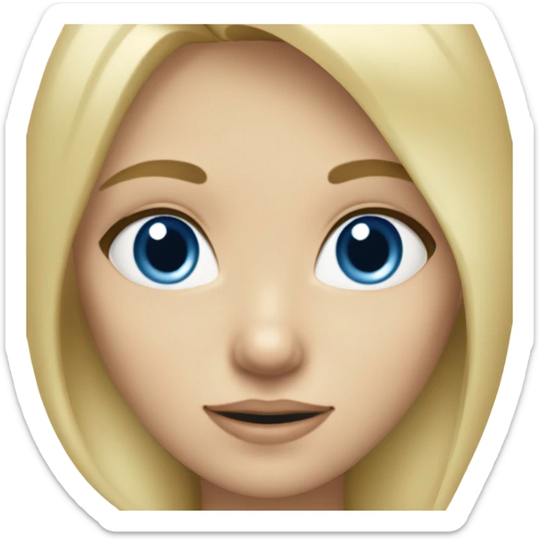 Caucasian skinny blonde girl with blue eyes  sticker