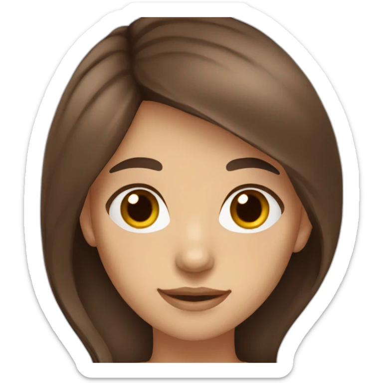 a girl with long dark brown hair with red coloring that covers almost all of her hair, brown eyes, light skin tone  sticker