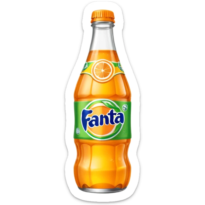 Una botella de cristal con el logo de Fanta con Fanta de limón dentro de color amarillo AMARILLA eres tonto sticker