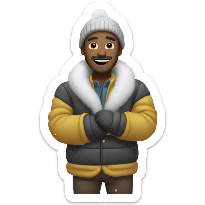 Mark Lamont up to his waist in snow waving hos arms sticker