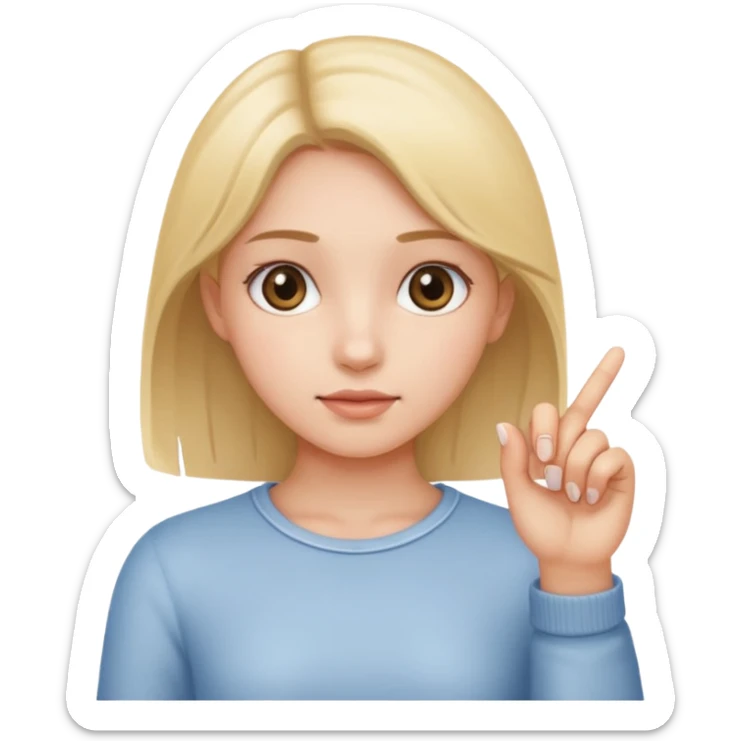 Emoji of a girl showing something is small with thumb and index finger close together sticker