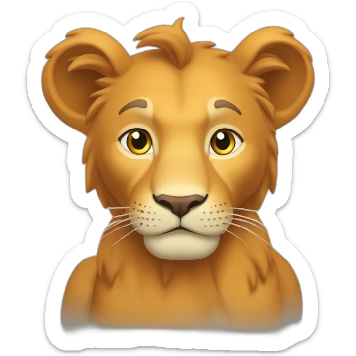 Un lion roux sur un caillou mais non c'est parce qu'en fait tu as raccroché sticker