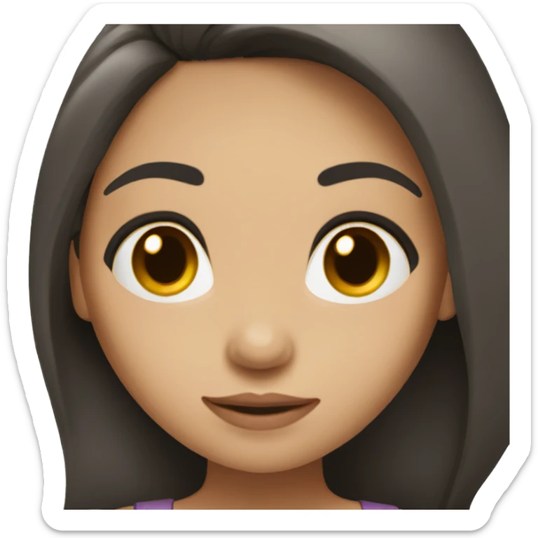 girl with light skin tone and long black brown hair sticker
