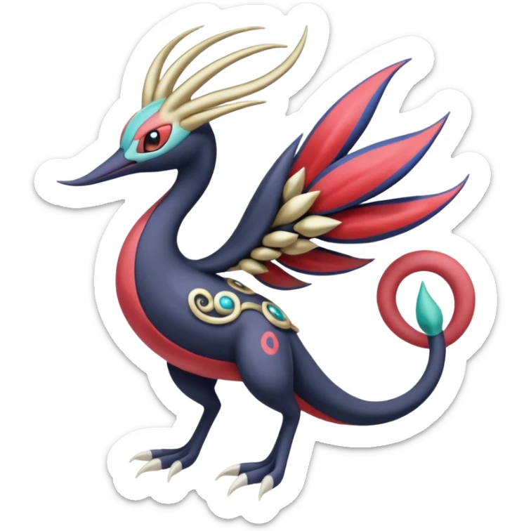 Meloetta-Darkrai-Cresselia-Milotic-Pokémon-Fakémon-fusion, full body sticker