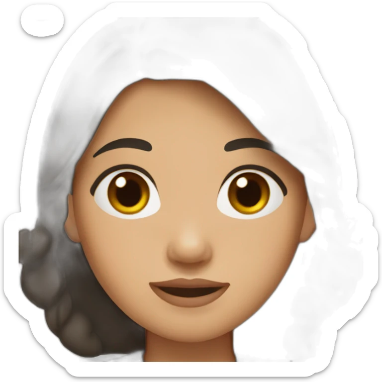 filipino girl with middle part and brown hair in black scrubs sticker