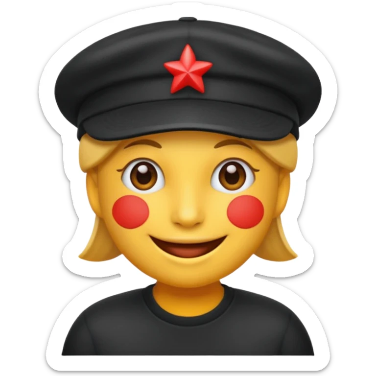 Quiero un emoji con una gorrita negra con las letras CH en color rojo sticker