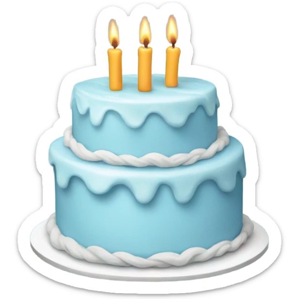 Light blue birthday cake sticker