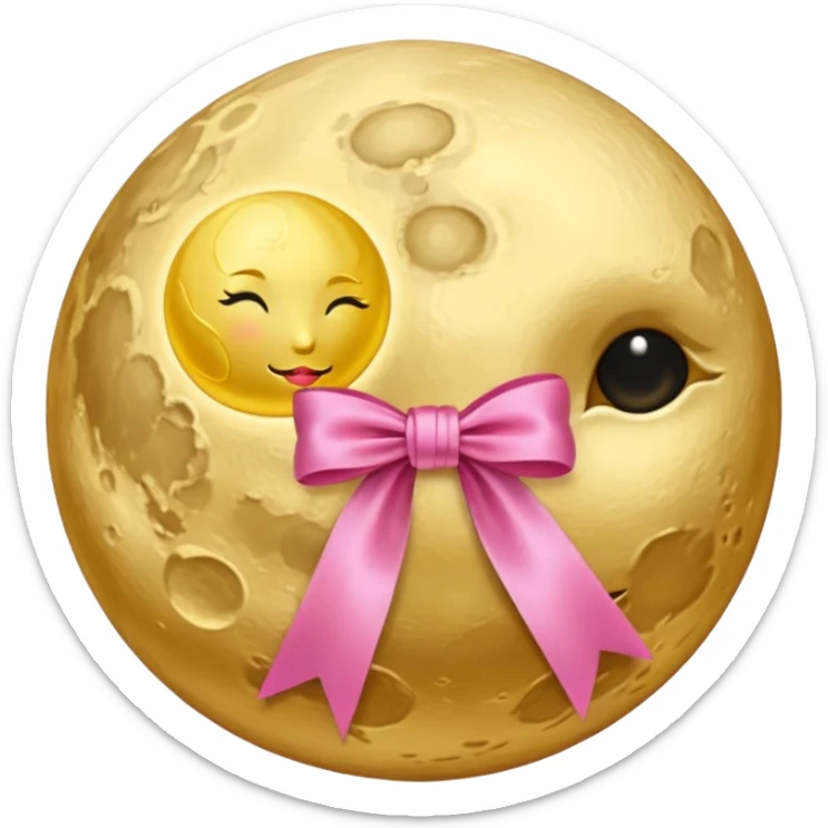 🌕🎀 merge these emojis and make new emoji don't make picture make emoji sticker
