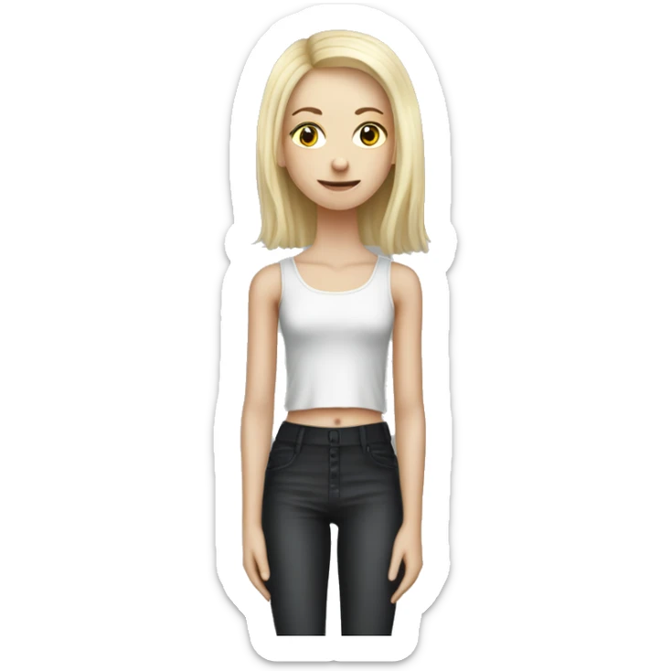  skinny slavic blonde girl in the piano sticker