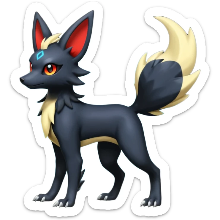 Salandit-Zorua-Nargacuga-Umbreon-Silvally-fusion (full body) sticker