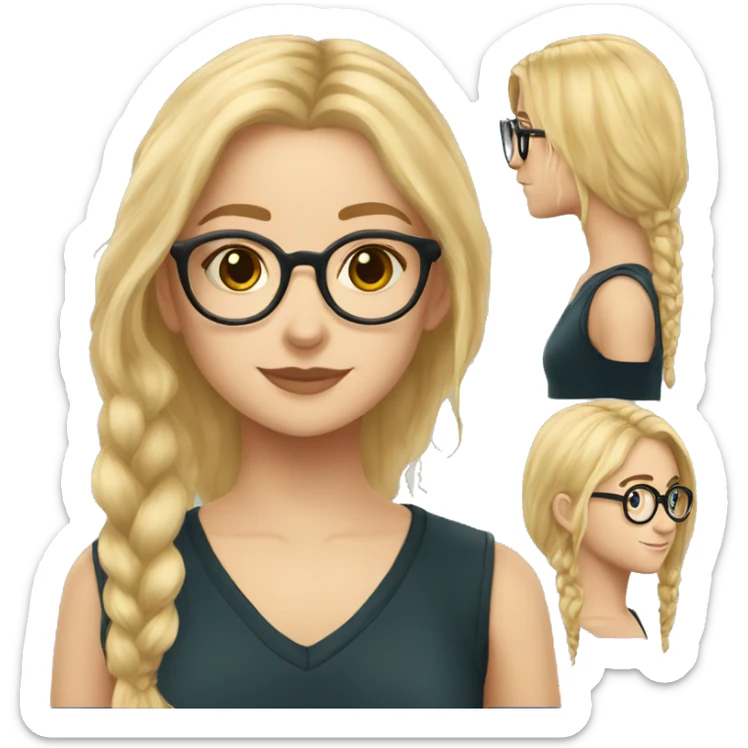 teenage girl with blond hair and glasses harry potter sticker