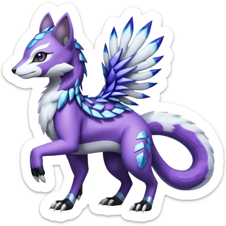 Meloetta-Sergal-Civet-Palkia-Dialga-hybrid-fusion-Fakémon-creature, full body sticker