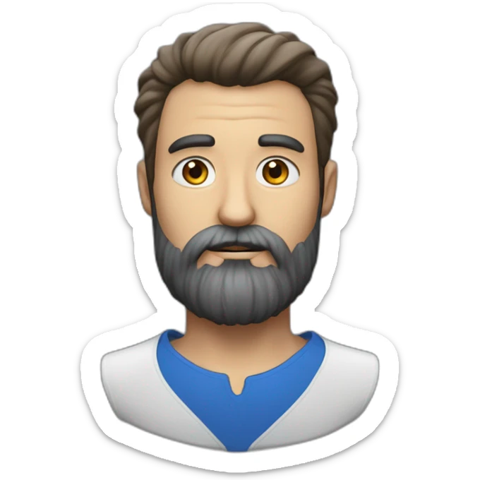 homme chauve barbe longue poivre et sel yeux bleus sticker