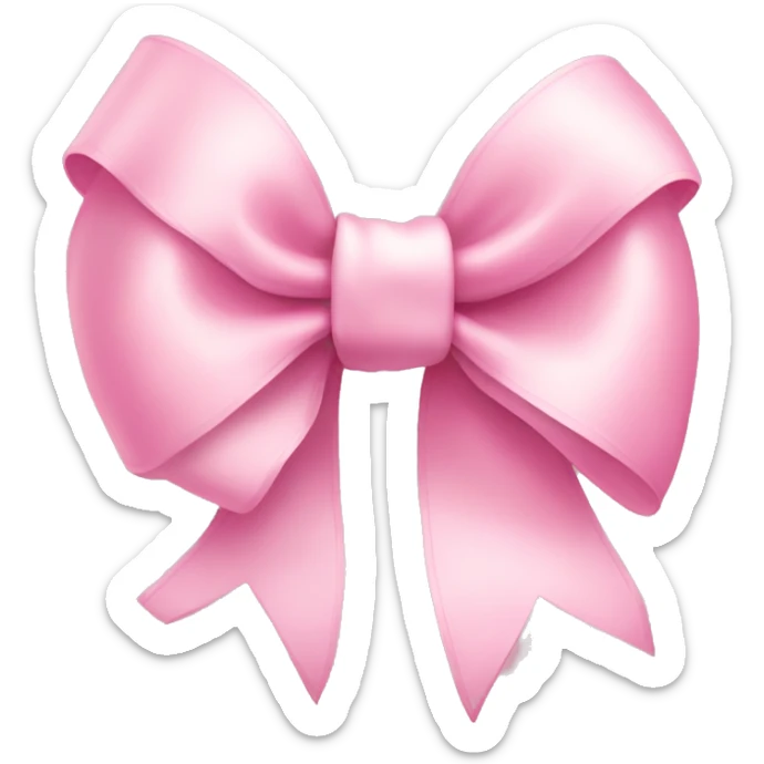light pink ribbon bow sticker