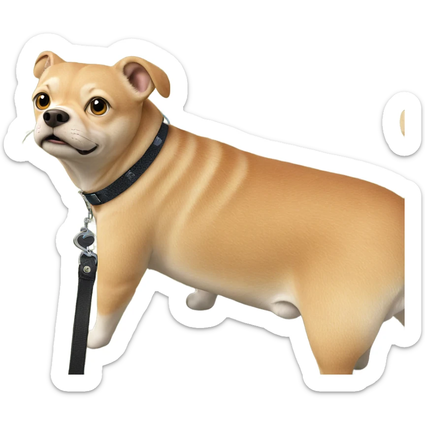 realistic collar on grass dog sticker