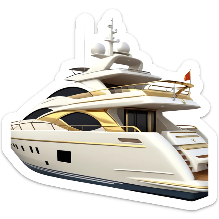 Luxury Yacht - Azimut 72 (Model Year: 2020) (Iconic colour: White with gold trim) sticker