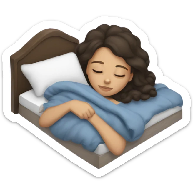 Brunette girl sleeping sticker
