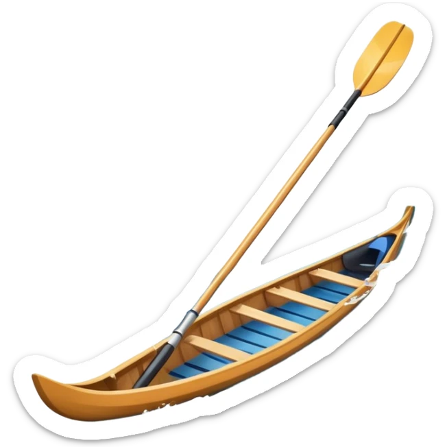 An icon showing a close-up of crossed oars, a sleek racing shell, and rippling water, symbolizing rowing. The design includes droplets in motion and a streamlined boat tip cutting through waves. Transparent background emphasizes strength, precision, and the spirit of competitive rowing sticker