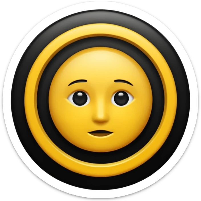 Le rond il est jaune foncé sans aucune forme de visage et mettez ensuite une étoile noire au milieu  sticker