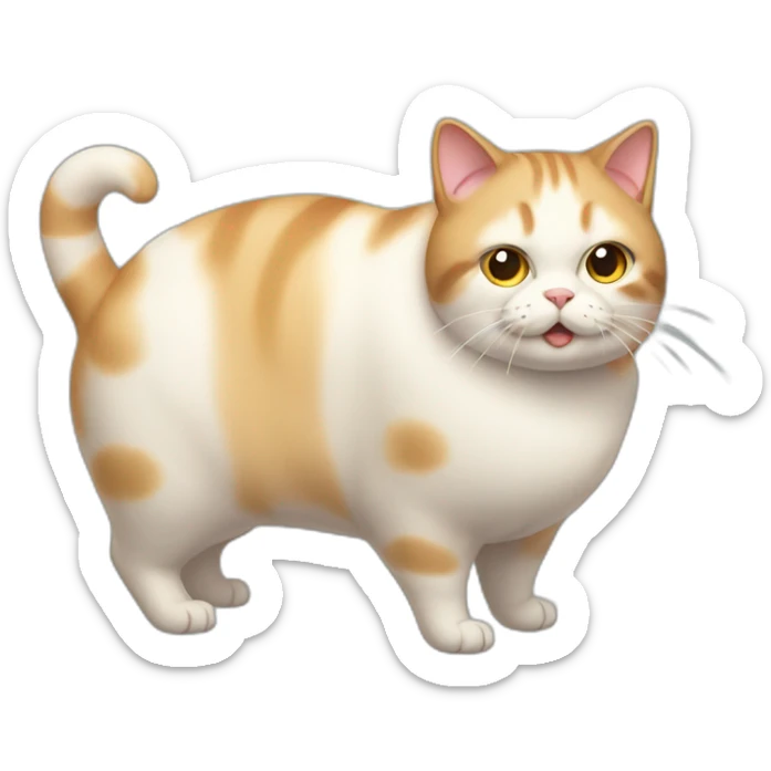 Cat fat sticker