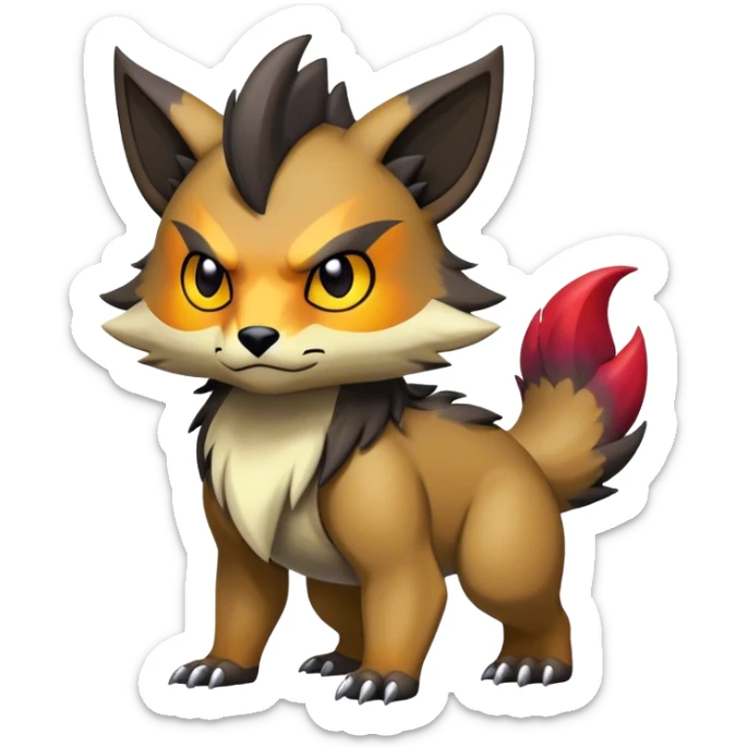 Cute cool edgy colorful dark fantasy animal hybrid Fakemon full body sticker