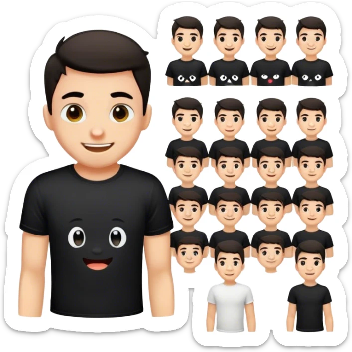 emoji jeune homme nor personnalisé pour un live avec des réaction different sticker