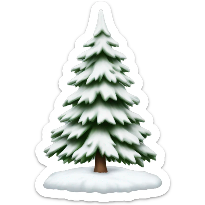  actual white fir christmas tree isolated.  sticker