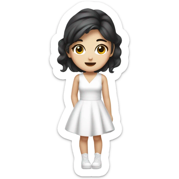 karina asian kpop cute white girl wearing white dress sticker