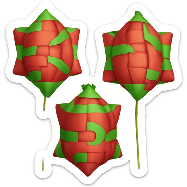 bentuk Ketupat dengan warna merah dan hurf T di dalam nya sticker