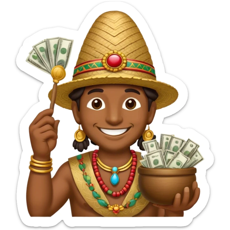 Create a detailed emoji of Ekeko, the Andean god of abundance and prosperity.  sticker
