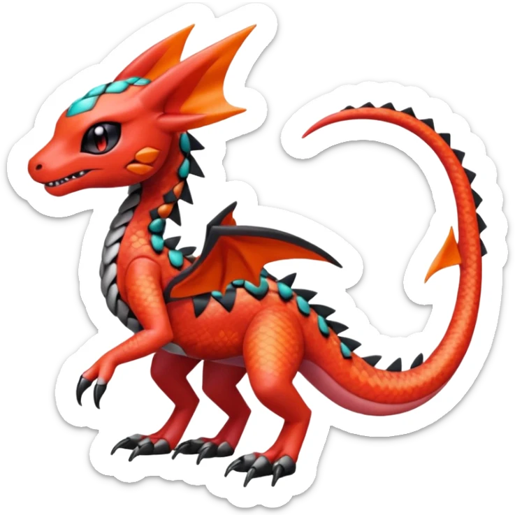 Meloetta-Guilmon-Salandit-Trico-Pokémon-Digimon-Fakémon-fusion-hybrid-creature sticker