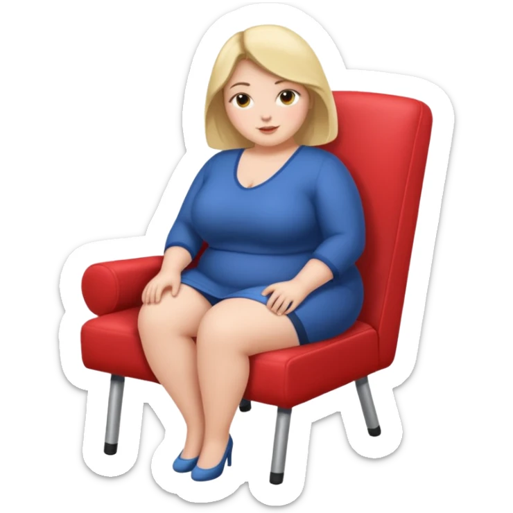 Fatass Woman with chair sticker