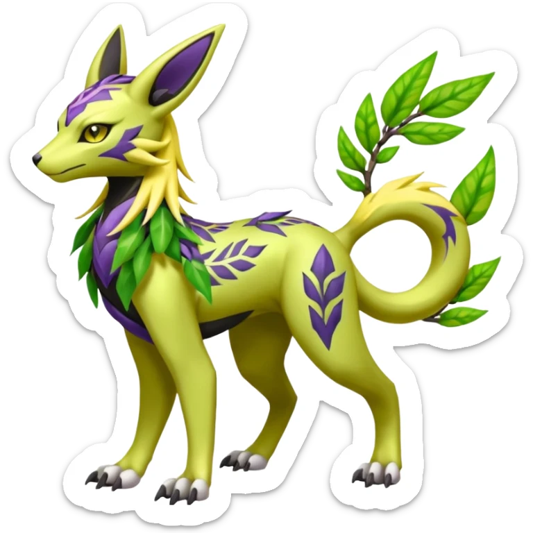  Exotic Ivy Meloetta-Zygarde-Zeraora-Renamon-Protogen-Palkia-hybrid-fusion-Fakémon-creature, full body sticker