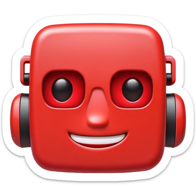 Clash of Clans aesthetic: Cinematic Playful Virtual Boy Portrait Emoji, rendered in a 3D vector-style similar to standard emojis with minimal shading and bold, simplified shapes. A compact, distinct form with signature details, softly glowing with a nostalgic gaming charm. Simplified yet unmistakably iconic, highly detailed and consistent, glowing with a soft radiance and high shine. Stylized with a touch of retro gaming magic and a soft glowing outline, capturing the essence of a beloved gaming relic with a friendly, playful manner! sticker