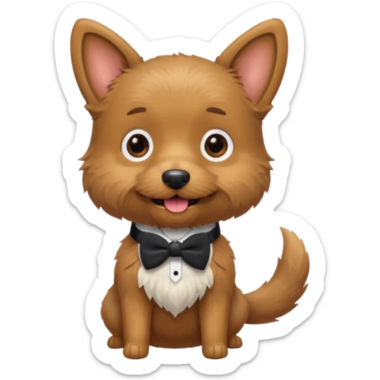 A mini dog with a scruffy but adorable beard, tail wagging excitedly and wearing a little bowtie.




















 sticker
