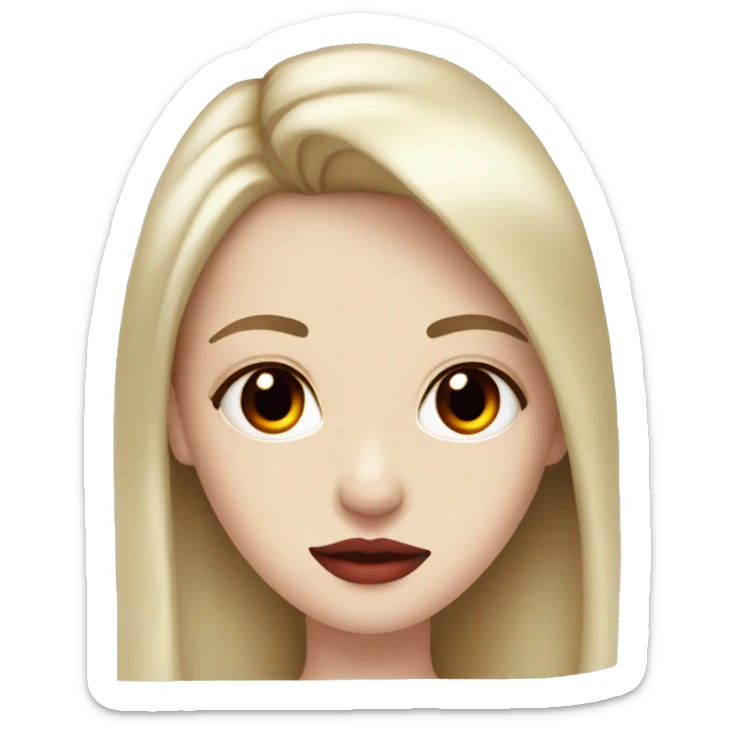 girl, red eyes, red lips, long hair, pale-skin, cocktail dress sticker