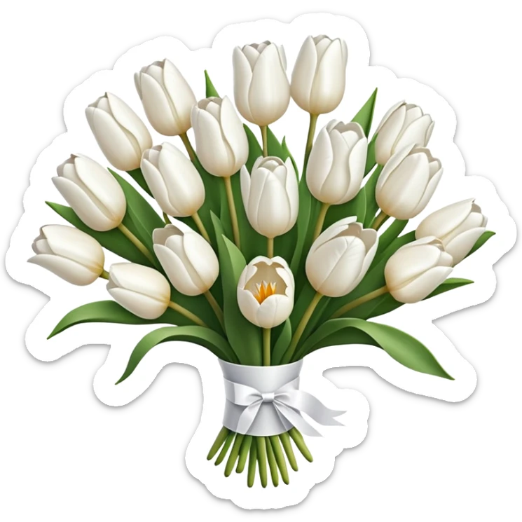 white tulip bouquet  sticker